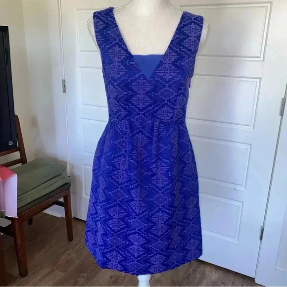 Anthropologie Maeve Dress Size 2 Gorgeous Ink Blue With Purple ❤️ - Picture 4 of 13